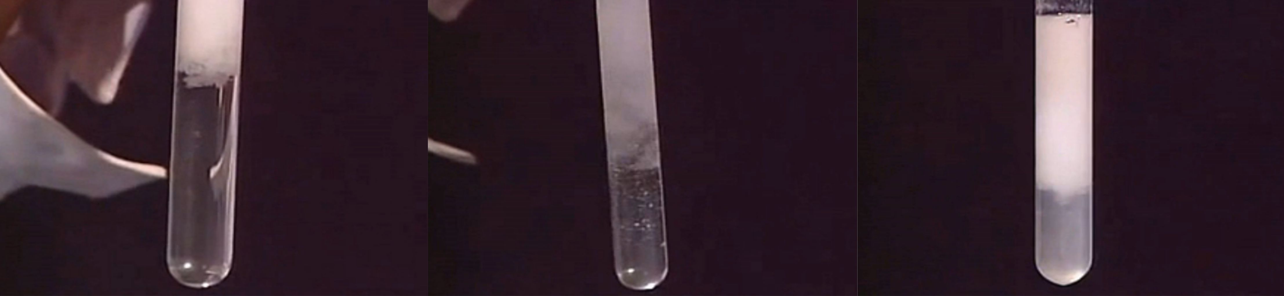 向NaOH溶液里滴加AlCl3溶液至過量,開始無沉淀，過一會(huì)兒產(chǎn)生白色沉淀且不溶解